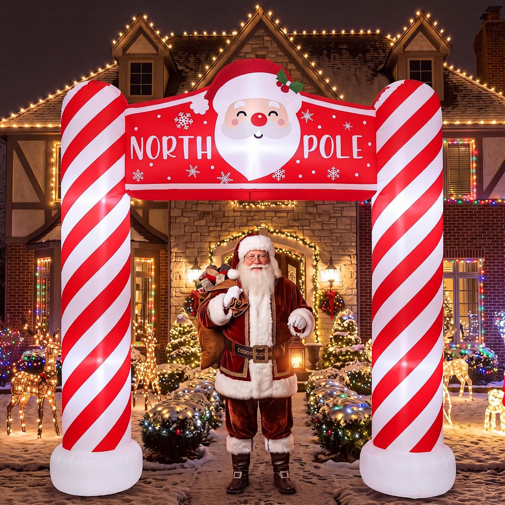 9 ft Christmas North Pole Sign Xmas Inflatable Arch Outdoor Decor