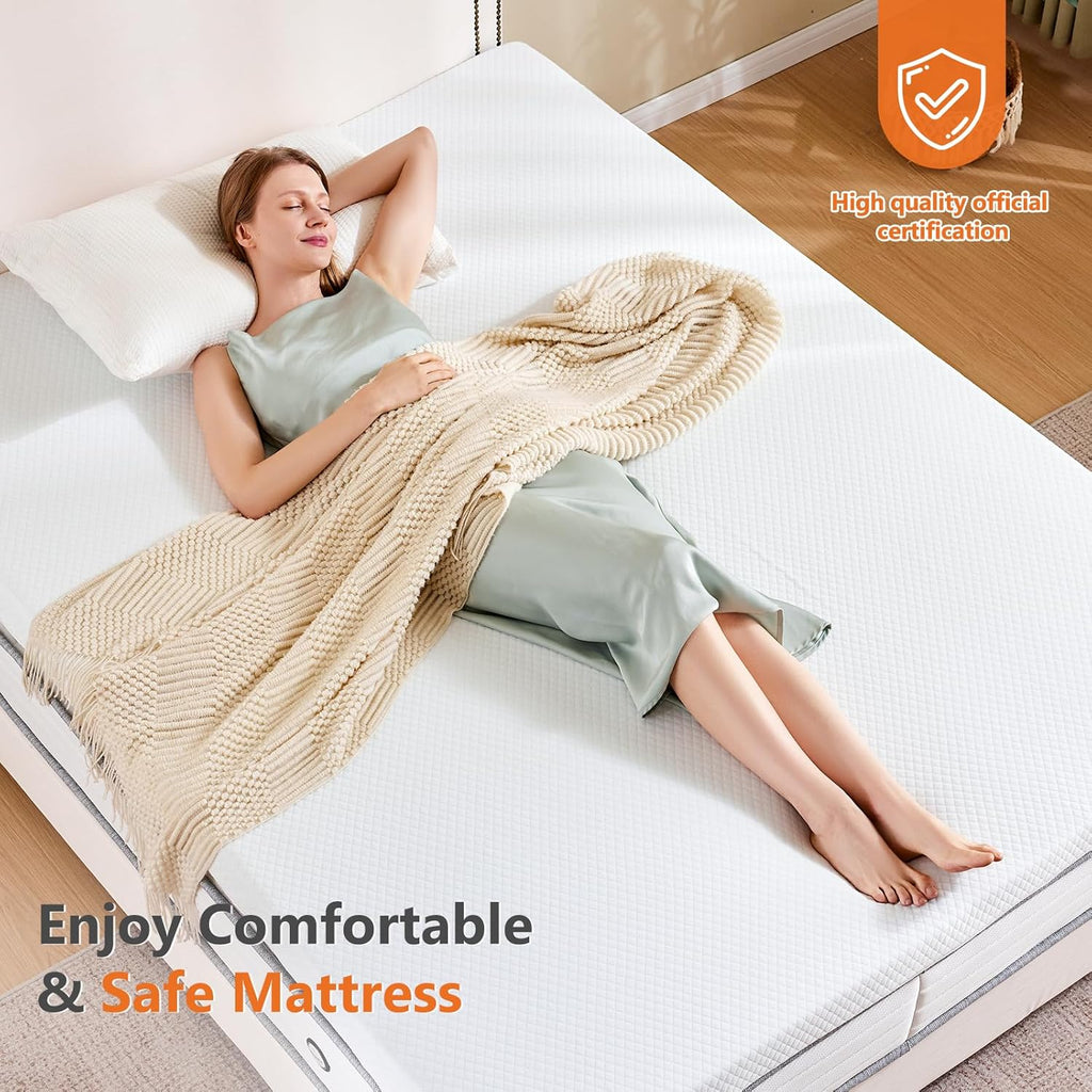 Full Mattress Topper, Memory Foam Pad, 3 Inch | Cooling Gel Infused, Removable Soft Cover, Ventilated, Sleeper Sofa