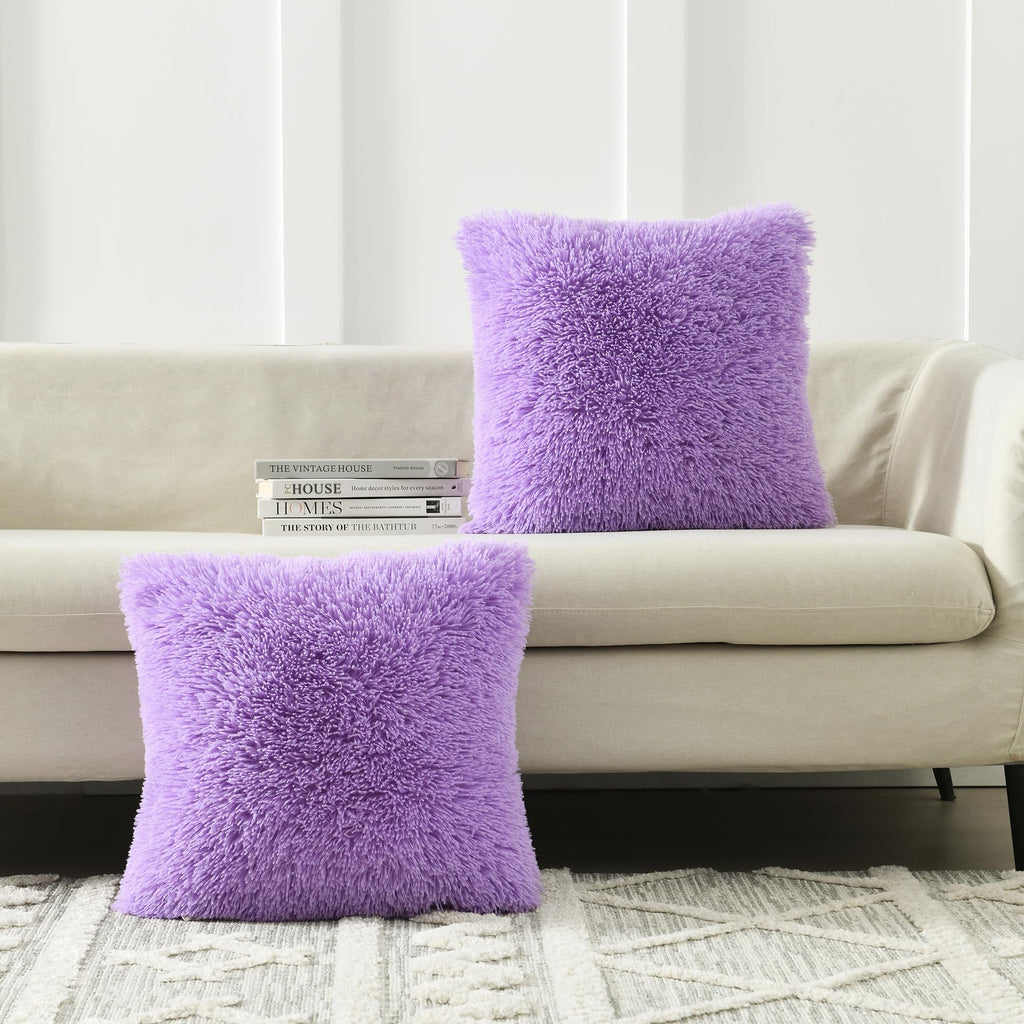 Faux Fur Throw Pillow Covers for Couch Decorative Pillows 20x20 Inch