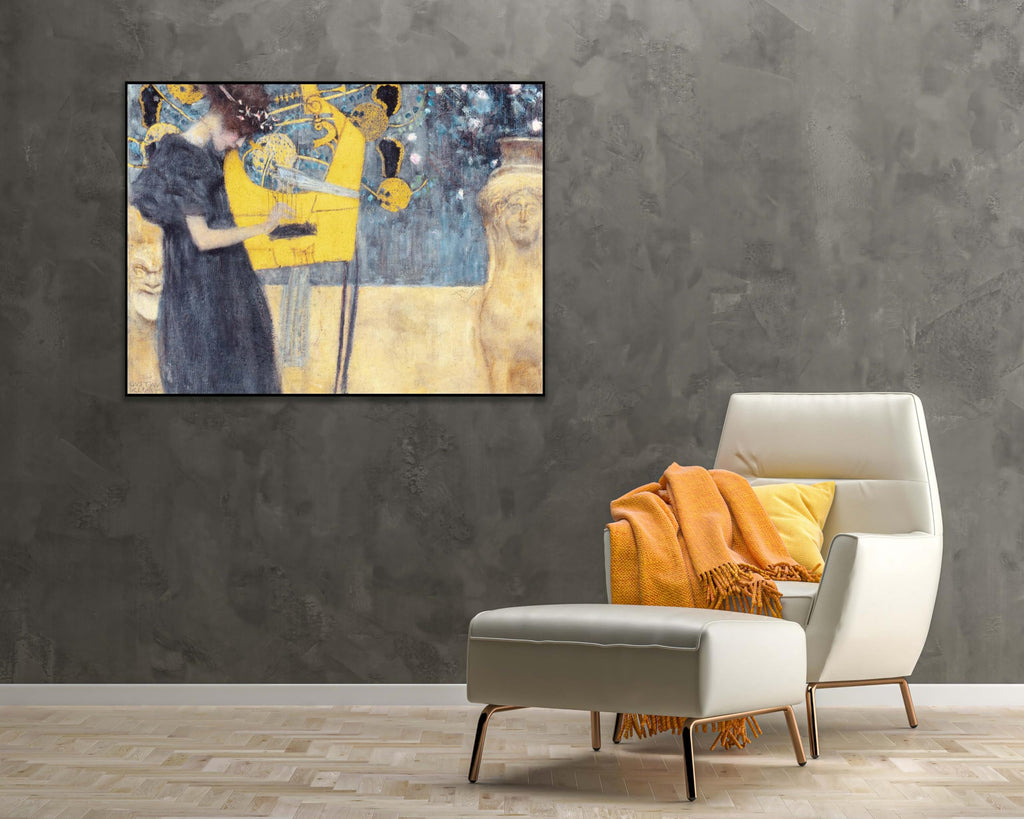 Gustav Klimt Canvas Wall Art Musik Poster - World Classic Famous Painting Printing Retro Classical Room Aesthetic