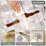 Area Rug Living Room Rugs - 8x10 Modern Abstract Soft Indoor Neutral Washable Rug Stain Resistant Non-Slip Low Pile