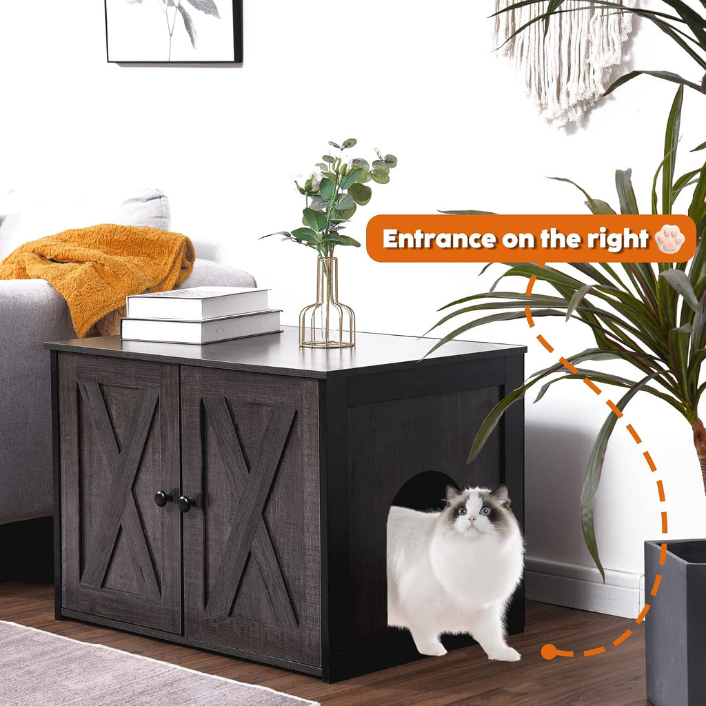 Cat Litter Box Enclosure, Hidden Litter Box Furniture, 27.6 Inches