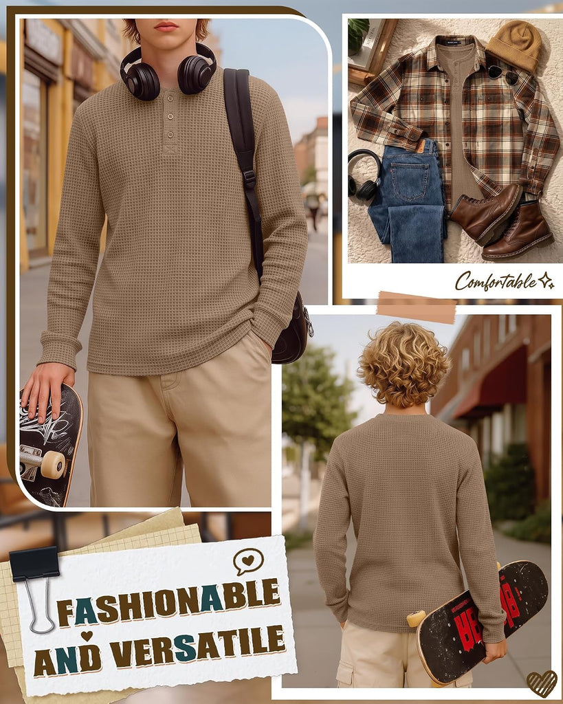 Boy's Henley Long Sleeve Shirts
