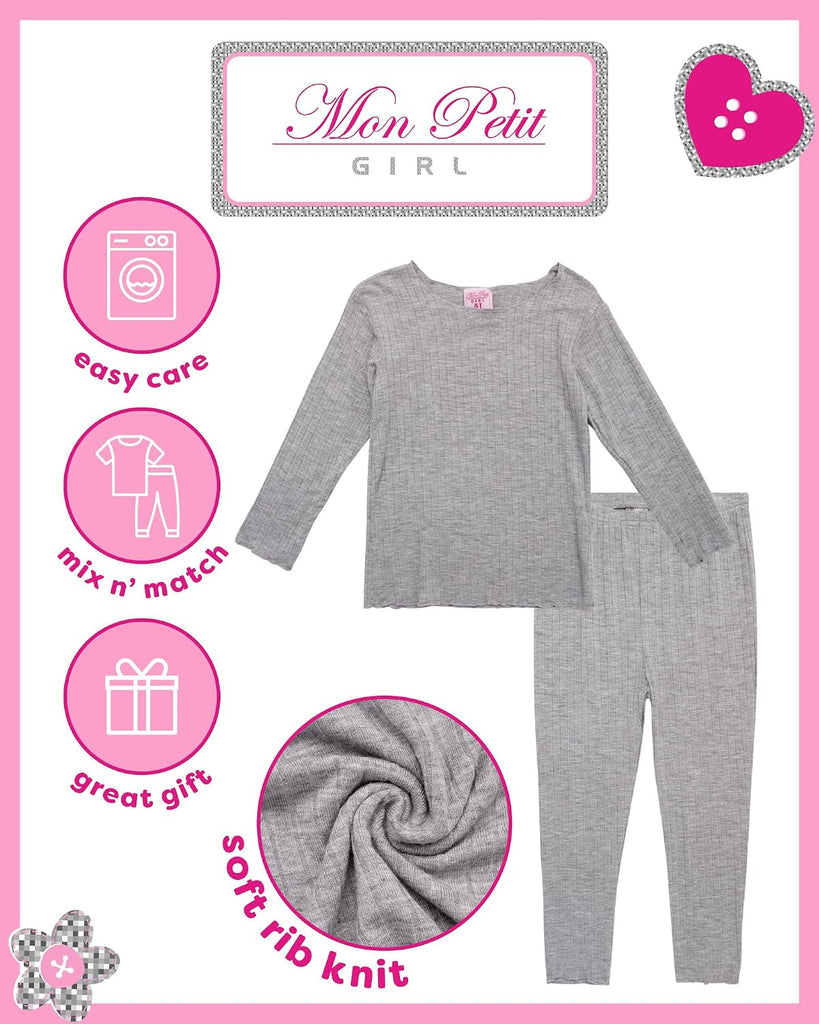 Baby Girls Pajama Set 8 Piece Ribbed Sleepwear Shorts Set ( -7)