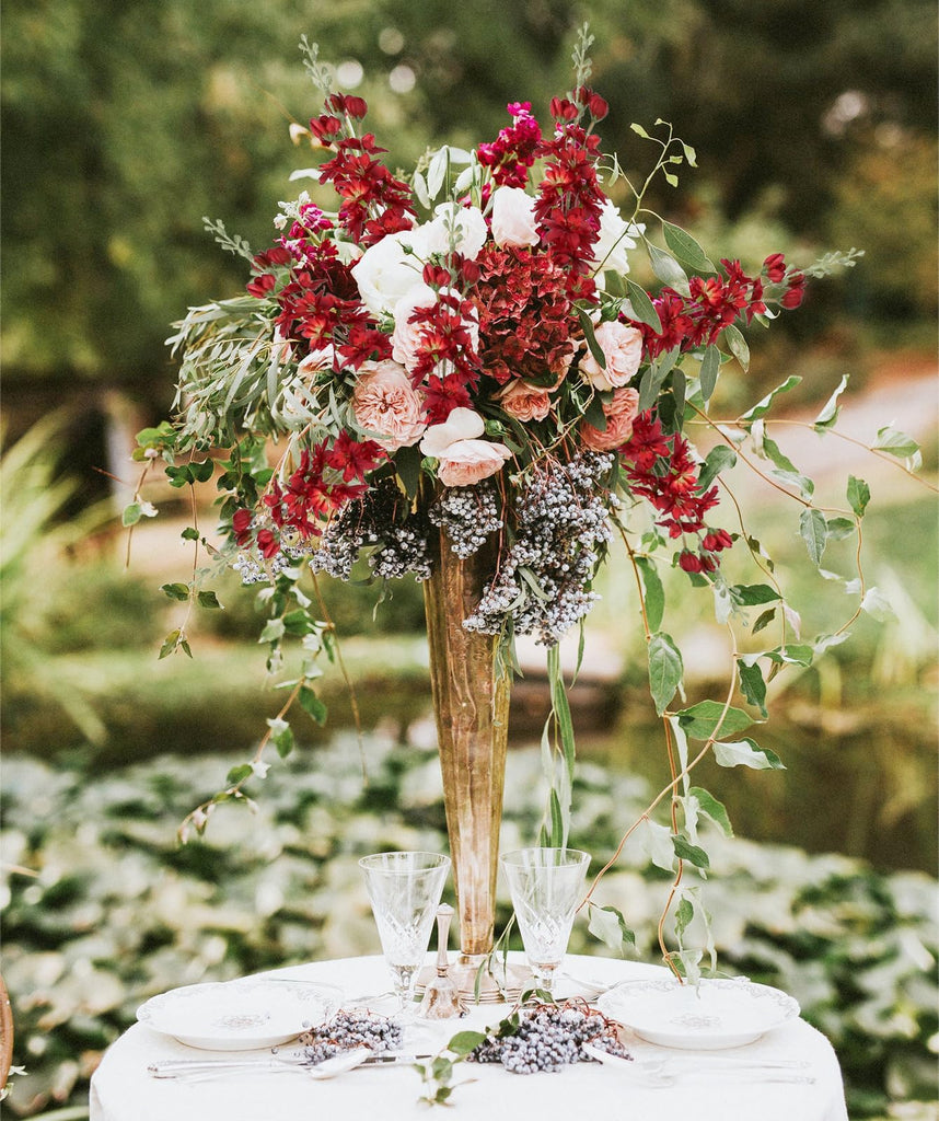 6PCS Red Artificial Flowers 33" Larkspur Silk Flowers Long Stem Artificial Flowers for Tall Vase Wedding Centerpieces