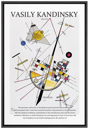 Framed Canvas Print Wall Art Kandinsky Geometric Polygons Block Abstract Shapes Illustrations Fine Art Contemporary