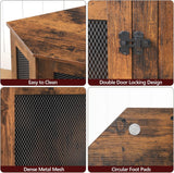 Corner Dog Crate Furniture, Wooden Dog Kennel End Table, Decorative Pet Crate Indoor Use