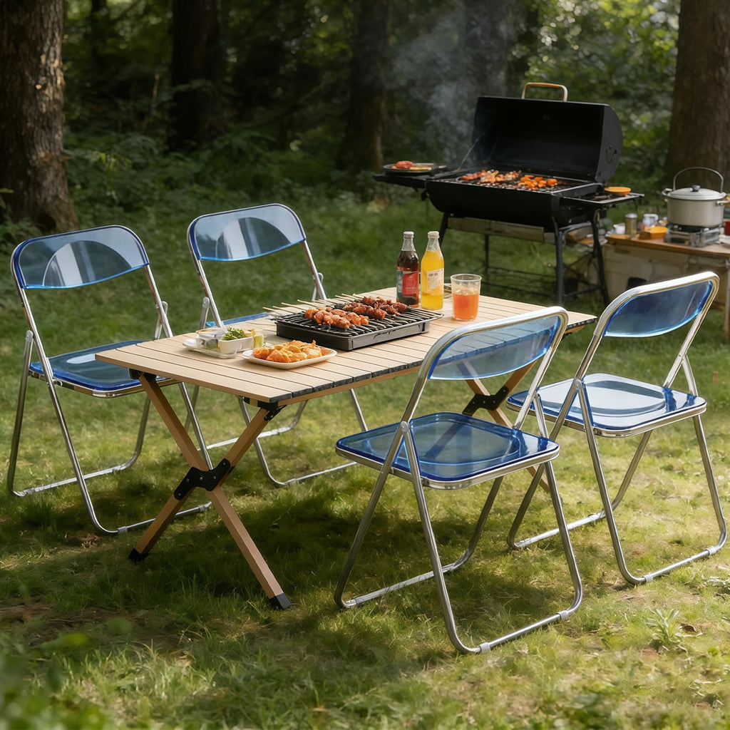 10 Pack Acrylic Folding Chair, Blue