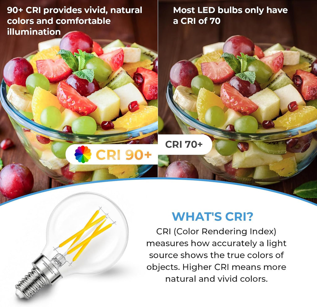 E12 Candelabra G16.5 Globe LED Bulb, 4000K Neutral White, 40W Equivalent