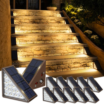 Solar Step Lights for Outside, 12pack Solar Stair Lights Outdoor Waterproof IP67, Deck Step Lights, Outdoor Light