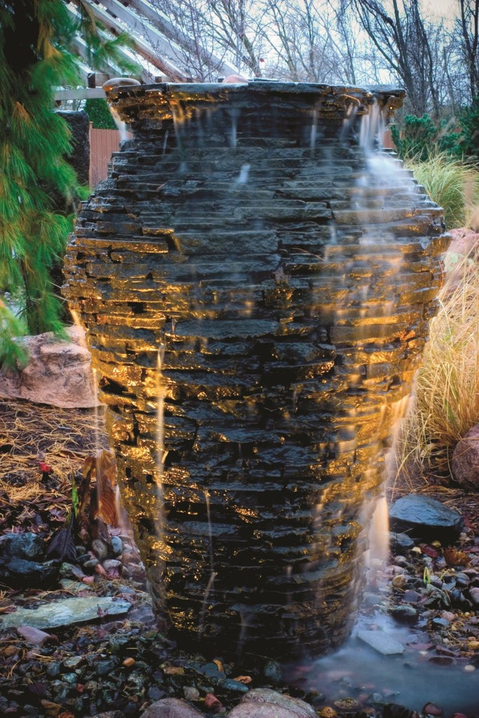 Medium Stacked Slate Urn Water Fountain Kit for Landscape and Garden | 58090