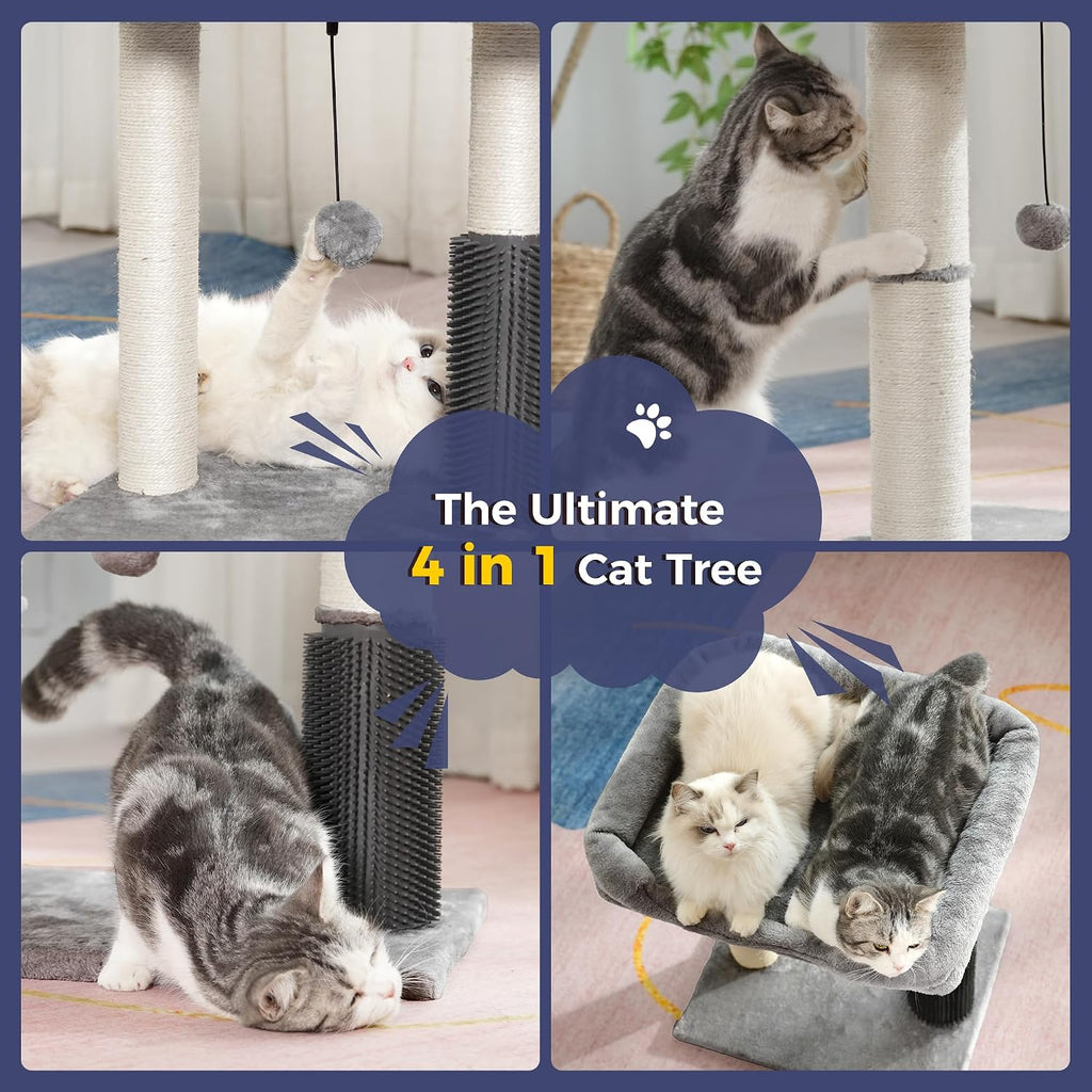 Cat Tree Tower for Large Cats Cat Scratching Post with Bed 20X16"