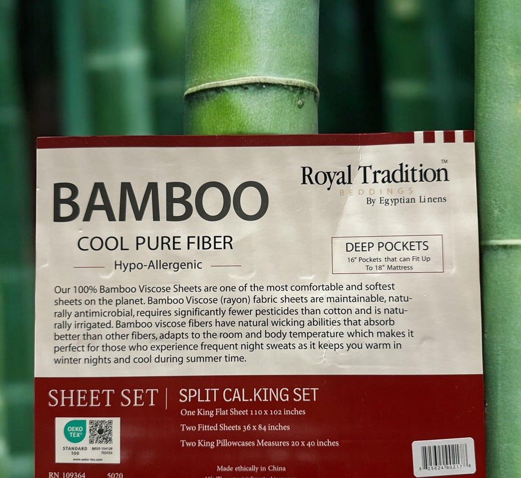 Viscose from Bamboo Split-California-King Cooling Sheet Set, Gold