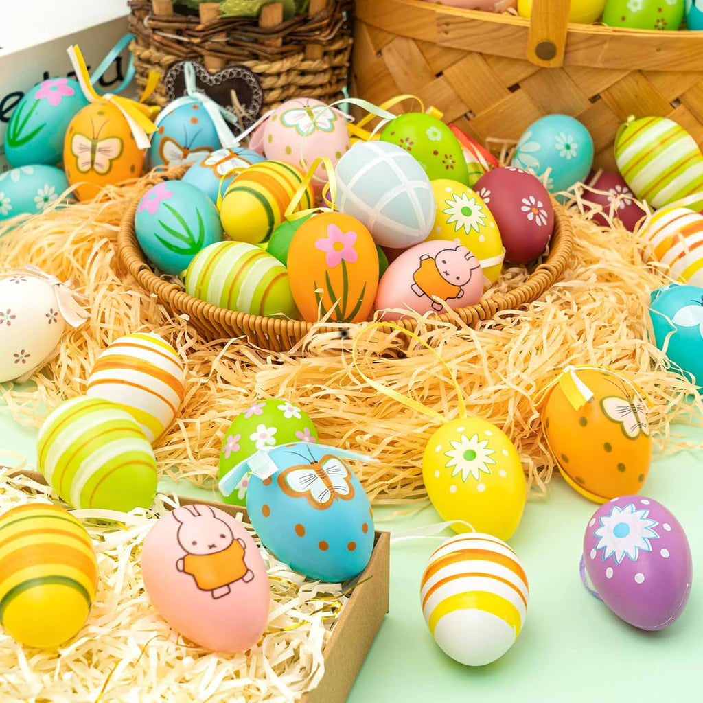 Easter Hanging Eggs, Easter Egg Tree Ornaments - Set of 48