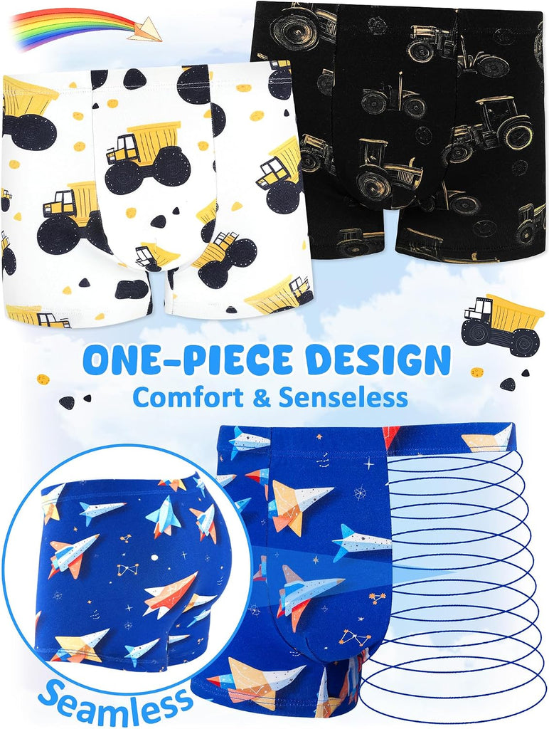 Boys Underwear, Soft Cotton Tagless Boxer Briefs, Pack
