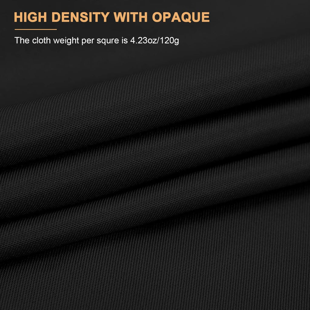 10x7 FT Black Backdrop Background for Photography, High Density Polyester Fabric Pure Black Photo Backdrop Curtain