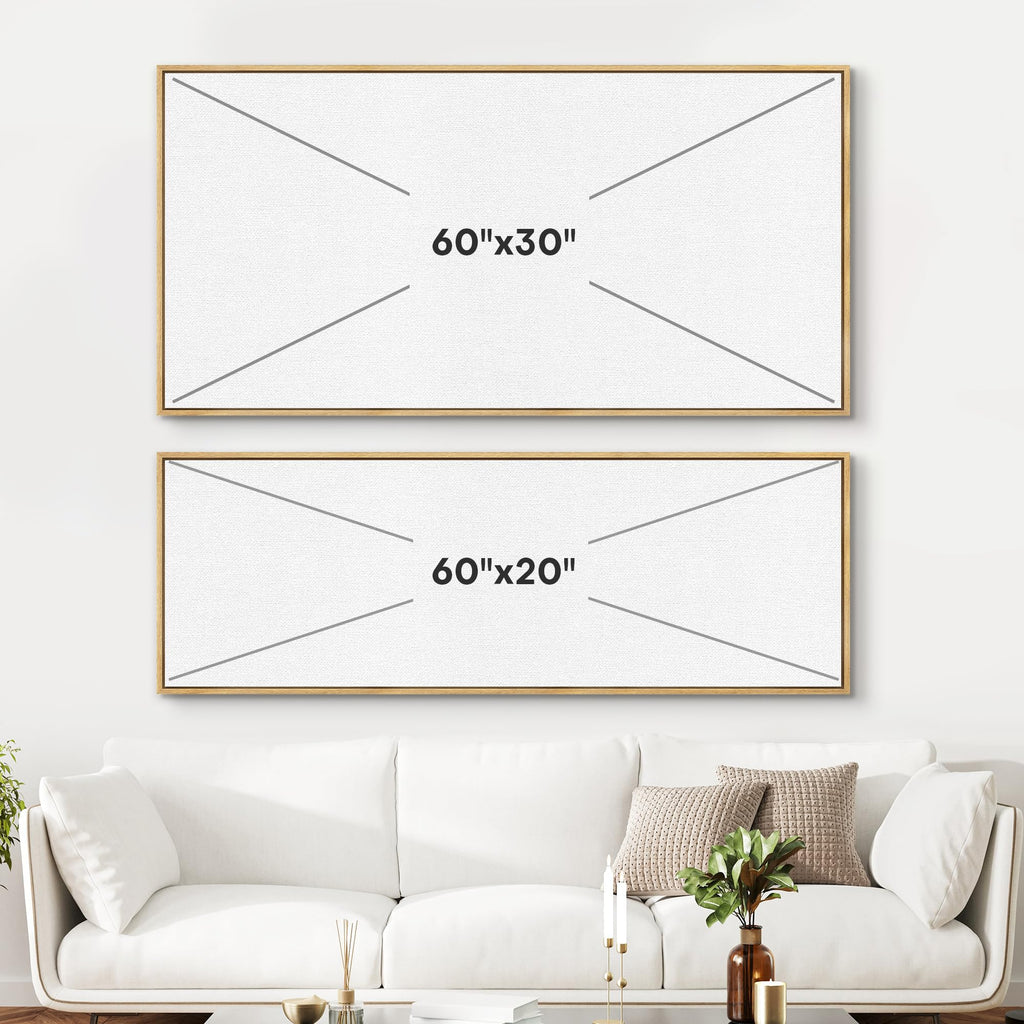 Extra Large Framed Canvas Print Wall Art Rustic Antler Antlers Lodge Illustrations Modern Art Calm Warm Office