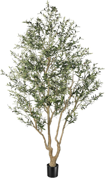 Faux Olive Tree 9ft - Tall Artificial Olive Tree Indoor Home Decor