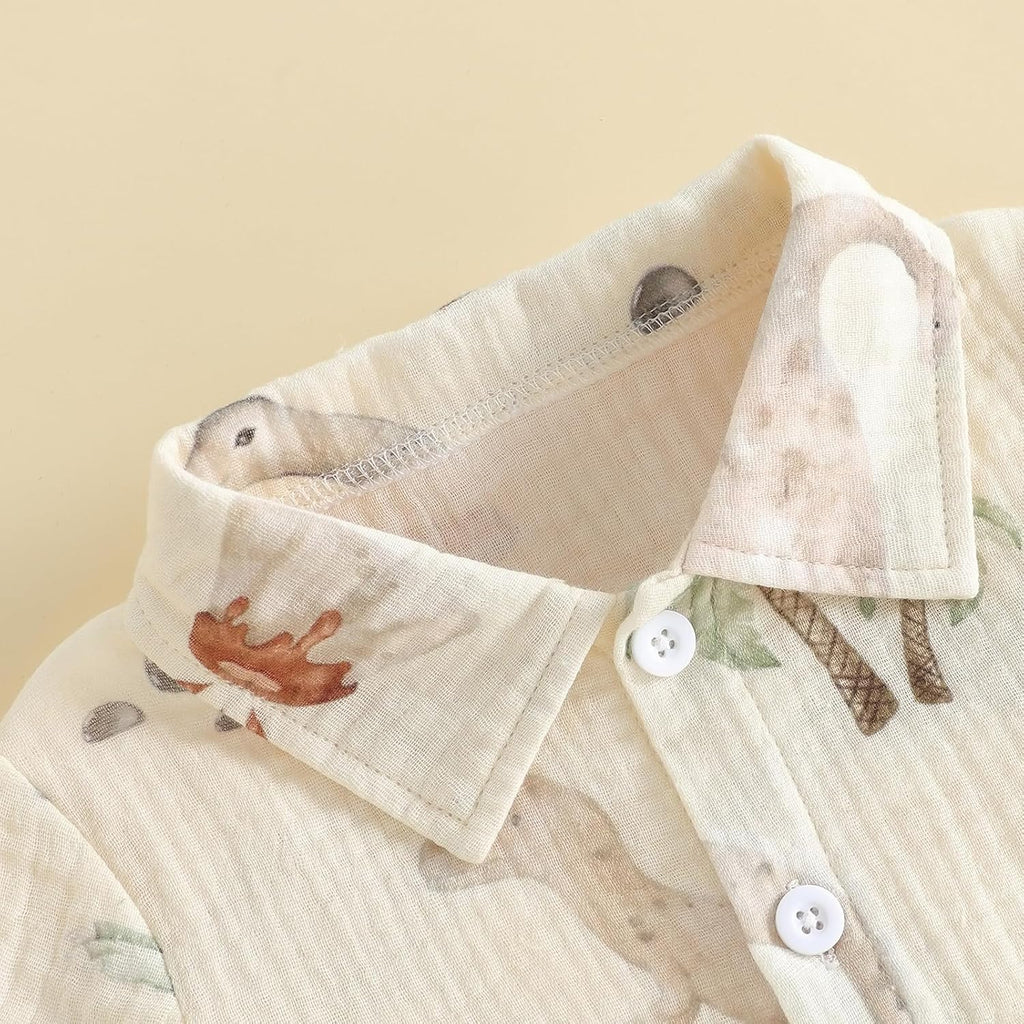 Toddler Baby Boy Clothes Tropical Vacation Button Shirt Shorts Set