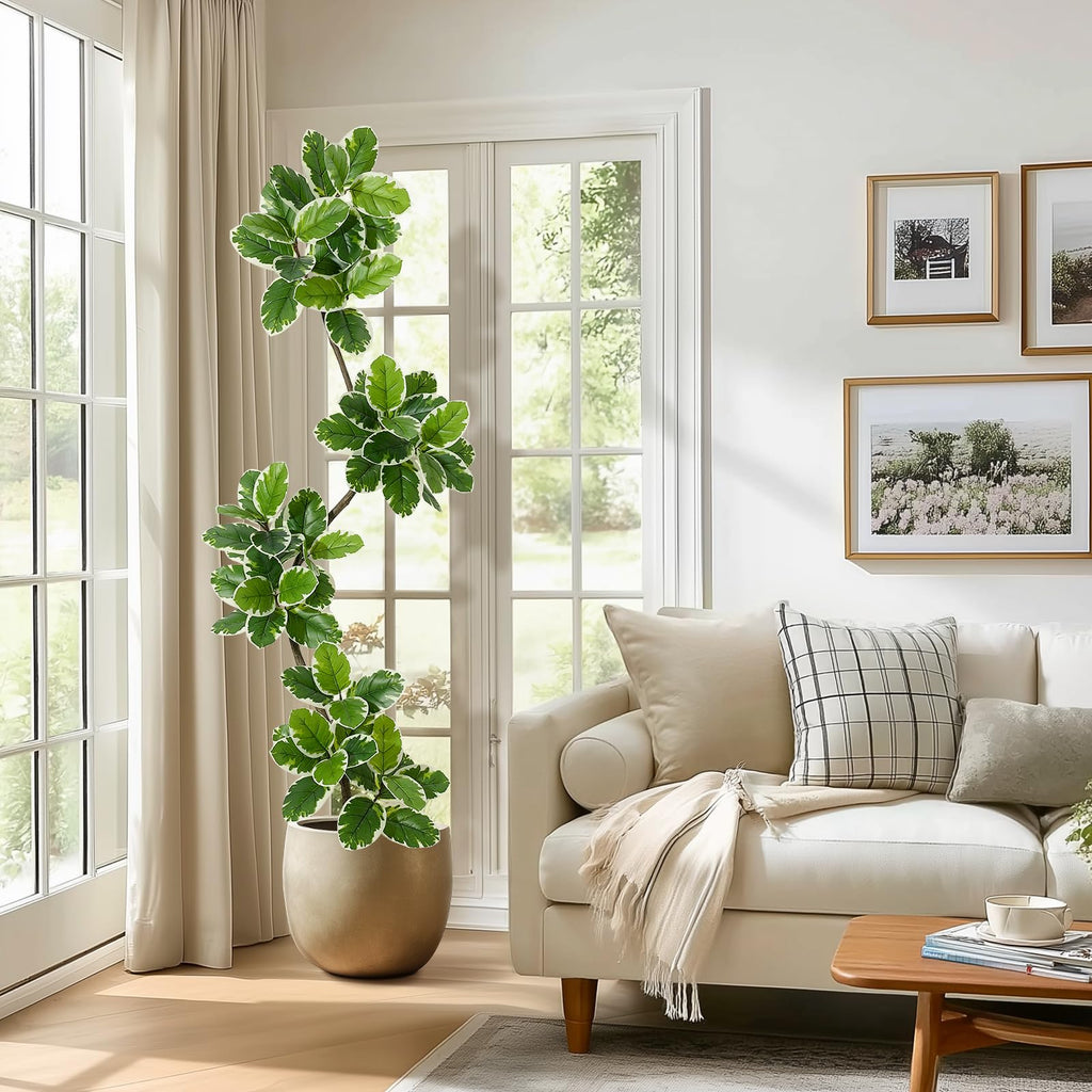 Fiddle Leaf Fig Tree Artificial Indoor with Sphere Planter