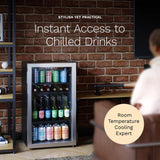 Beverage Refrigerator and Cooler - Mini Fridge with Glass Door for Soda Beer or 
