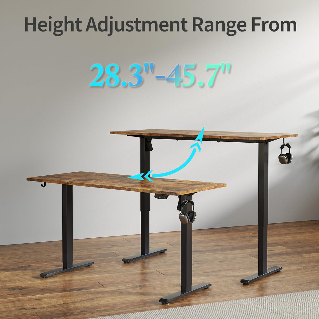 48*24 Inch Height Adjustable Electric Standing Desk, Rustic Brown