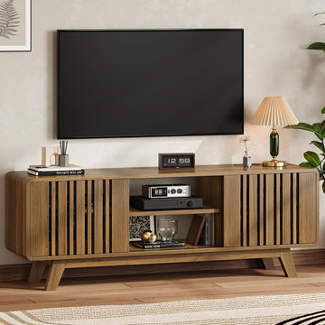 63" TV Stand for TV Up to 75", Mid-Century Modern Television Stand