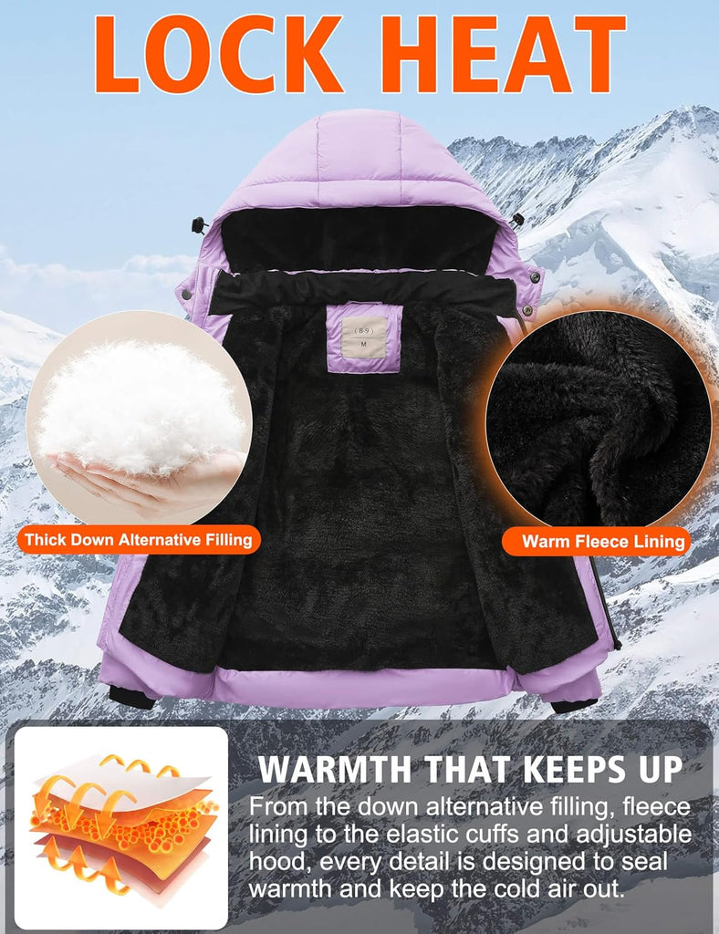 Boys' Winter Coat Kids Puffer Winter Jacket Thick Fleece Lined Warm Hooded Outerwear Coats for Boys Girls