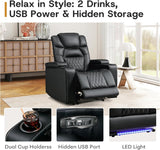 ANJ Power Recliner Chair with USB Port, Electric PU Leather Home Theater Seating for Living Room