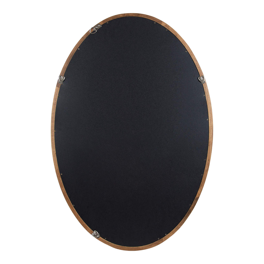 Hogan Farmhouse Oval Framed Wall Mirror, 24 x 36, Rustic Brown, Decorative Bulletin Board for Wall