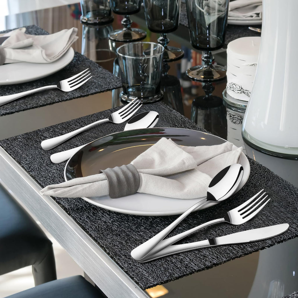 Silverware Set for 6, 30 Piece Stainless Steel Flatware Utensils Cutlery Set