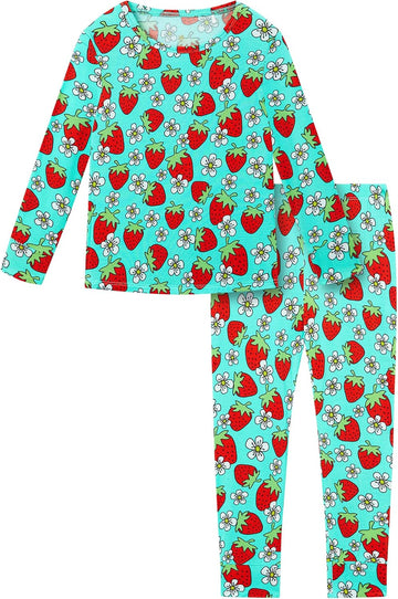 Bamboo Viscose Toddler Girls Snug Fit Pajamas 2 Piece Pjs