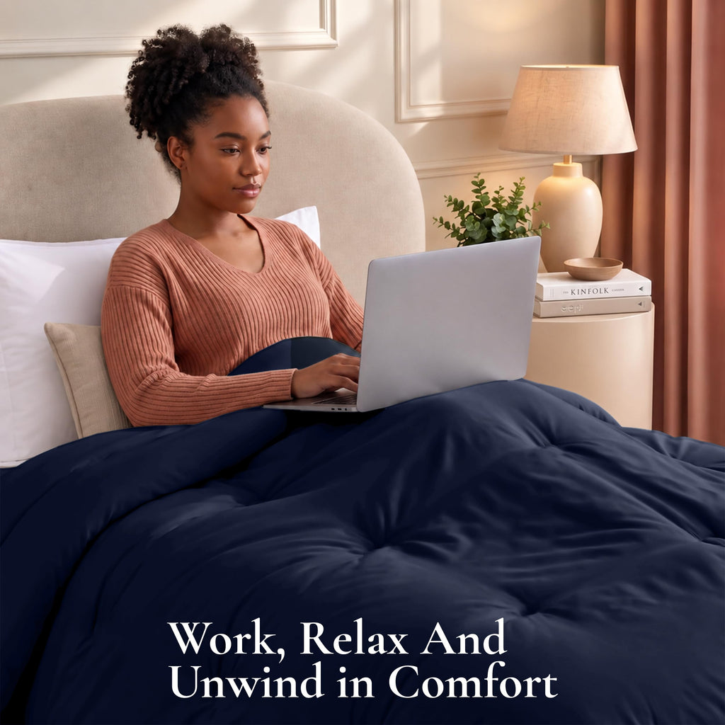 Twin Duvet Insert, Navy, Comforter, 64 x 88 Inches