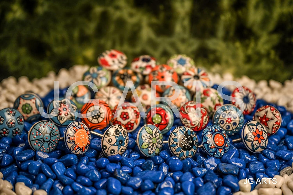 20 X Mix Vintage Look Flower Ceramic Knobs Door Handle Cabinet Drawer Cupboard Pull