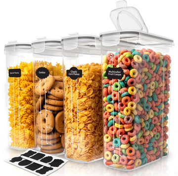 Cereal Containers Storage Set with Lids, 4 Pack, 4L (135 Oz)