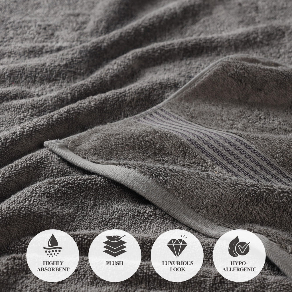 Egyptian Cotton 6-Piece Towel Set, Assorted Towels Bathroom, Master, Guest Bath, Decor Essentials, Includes 2 Bath, 2