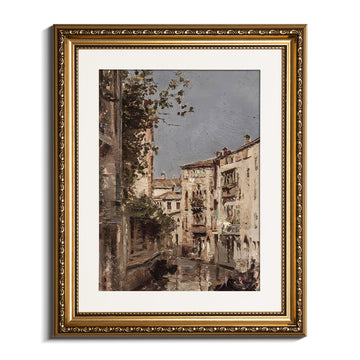 Vintage Gold Framed Architecture Wall, Bedroom Bathroom Living Room Venice City Picture Room Decor, Canvas Prints