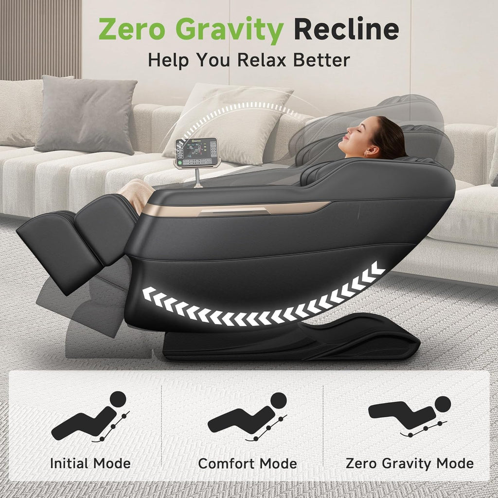 Full Body Shiatsu Massage Chair Relaxation | Zero Gravity Recline, Pre-Assembled, 6 Auto Modes, Foot Massage, Waist &