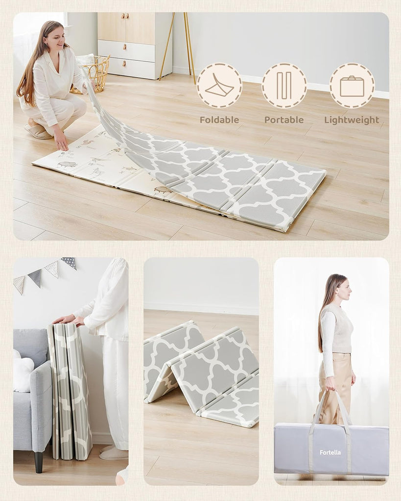 Extra Large Foam Baby Play Mat, 71.5x70 in Reversible & Waterproof