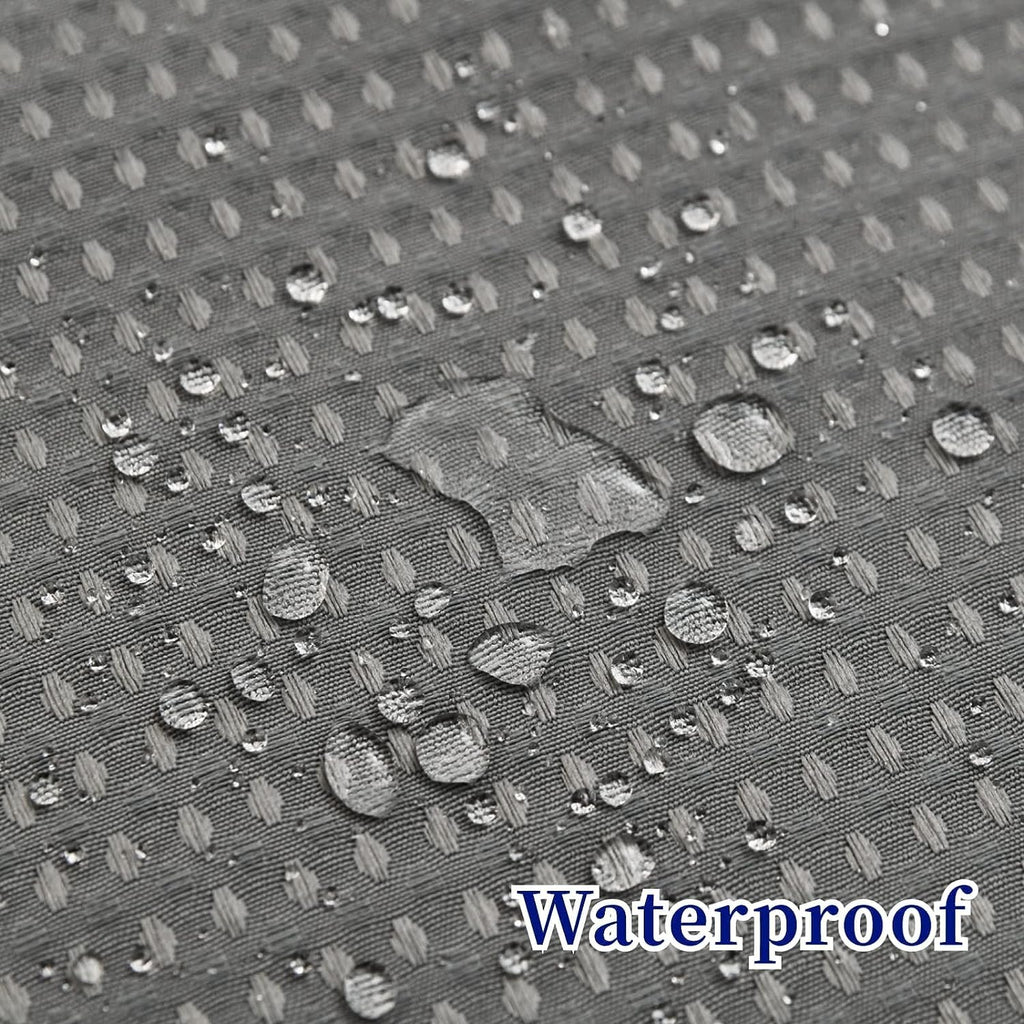 No Hooks Required Long Waffle Weave Shower Curtain with Snap in Liner-Hotel Grade Waterproof & Mesh Top Window Spa