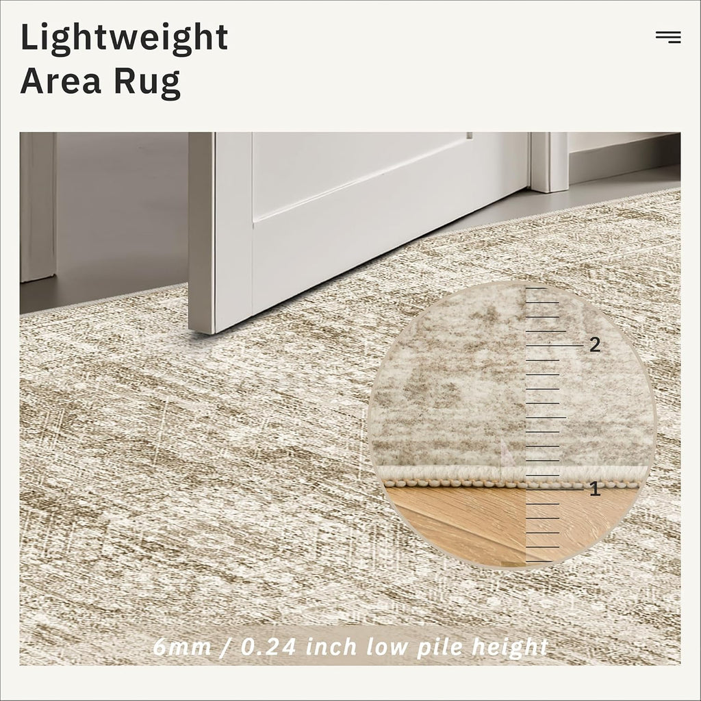 Runner Rug 2'6" x 10' Washable Non-Slip Runner Rugs for Kitchen Bathroom Laundry Room Vintage Ultra 