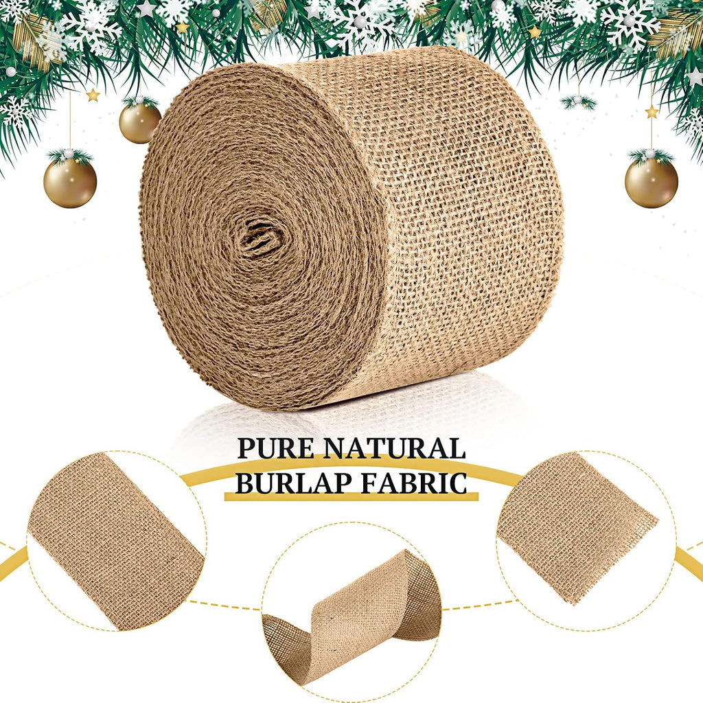 47 Inch Christmas Tree Skirt Decor with Ribbon, Linen Color