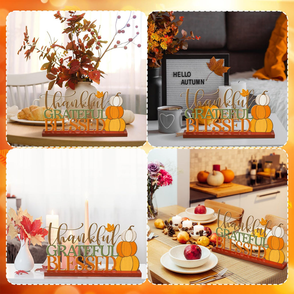 11.81inch Thanksgiving Table Sign Metal Fall Decorations