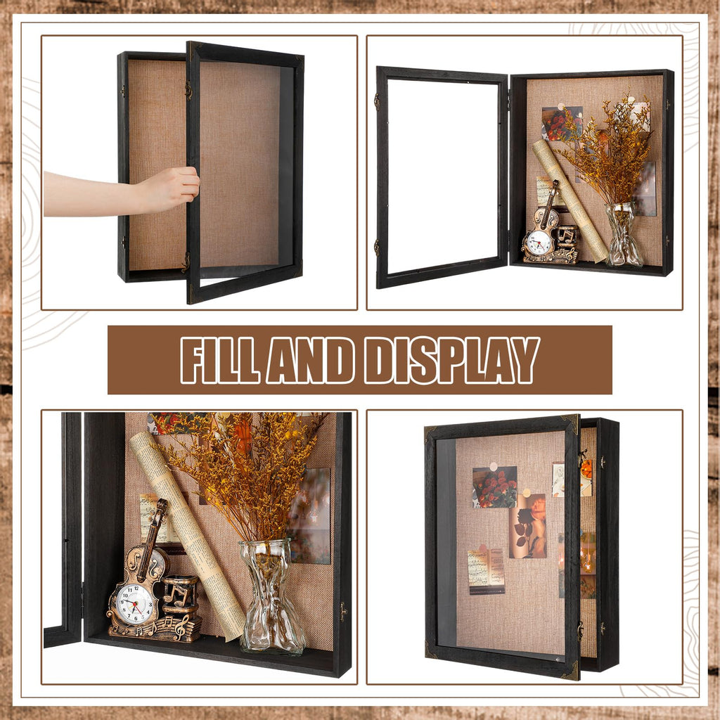 4.7" Extra Deep Shadow Box Frame Display Case, Black, 16x20 Inch