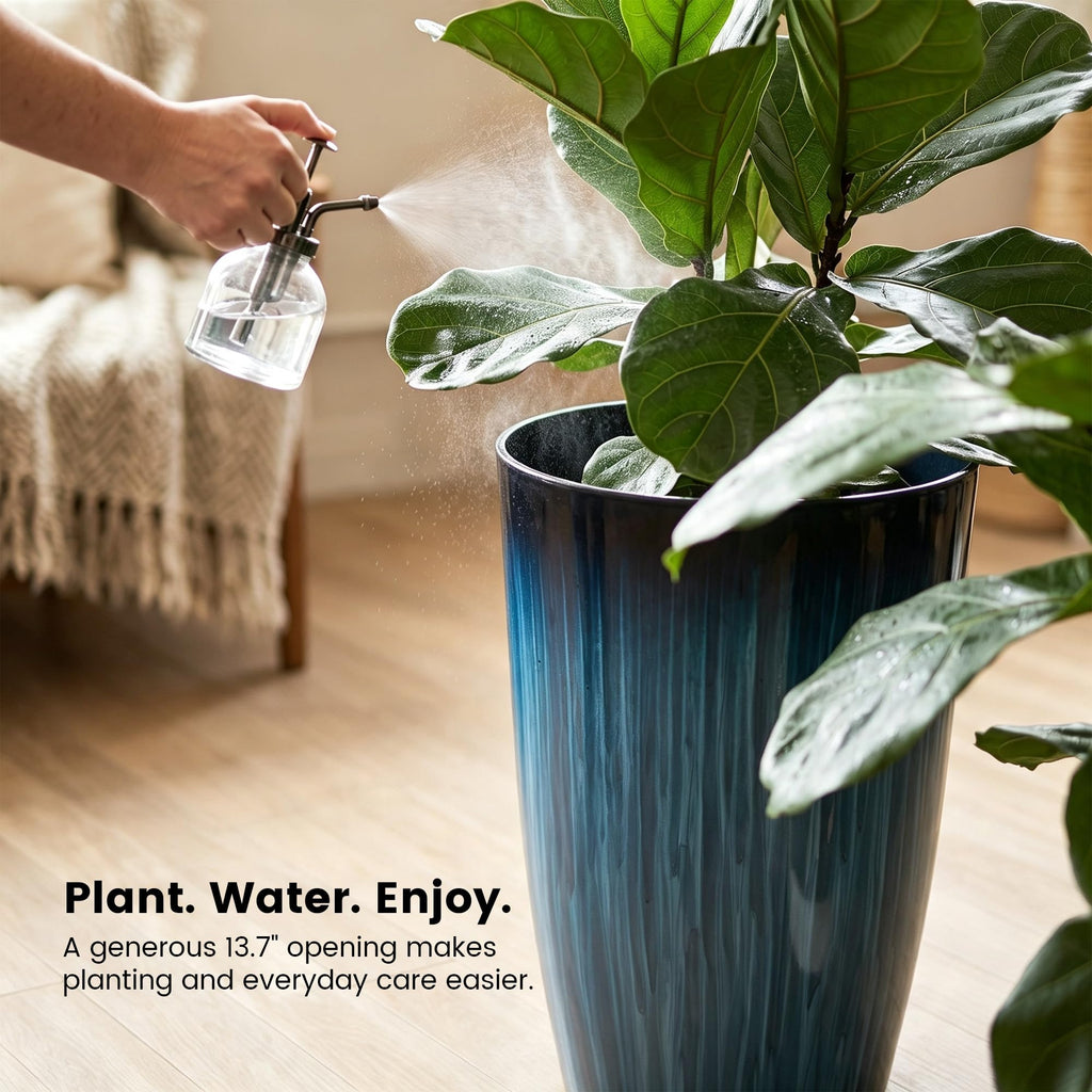 23.5" H. Tall Planters for Outdoor Plants, Large Plant Pots Set of 2