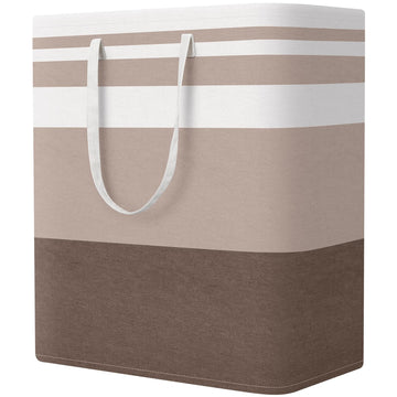 Basket Hamper, 100L Collapsible Clothes Storage, Khaki