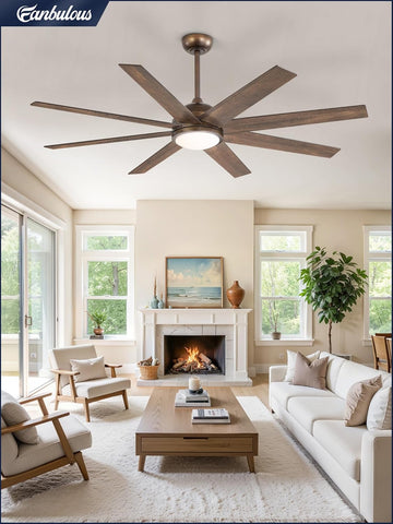 Fanbulous 60" Ceiling Fan with LED Light and Remote - Antique Bronze