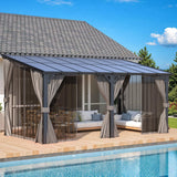 16' x 8' Gazebo Outdoor Pergola with Curtains and Netting, 8 - Image 6