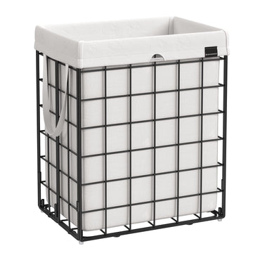 Laundry Hamper, 23.8 Gal. (90L) Laundry Basket, Collapsible Clothes Hamper, Black and White ULCB190W01