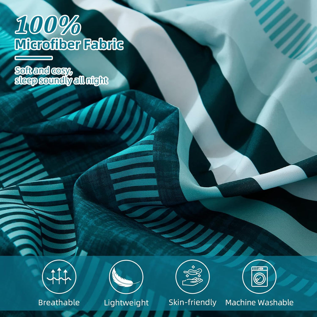 Dobuyly Teal Queen Comforter Set 7 Pieces